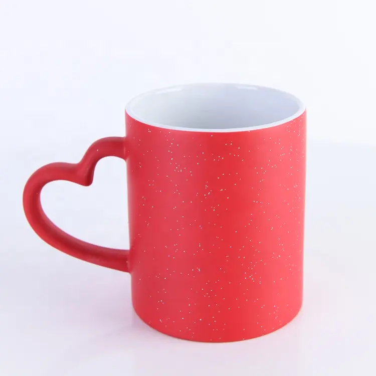 Mug keramik Glitter polimer Mug berubah warna Natal dengan panas