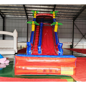 Tobogán Acuático Inflable Comercial con Palmeras Tropicales y Piscina, de Alta Calidad, para Alquiler en Parques Acuáticos y Escuelas, en Venta - Product Image 3