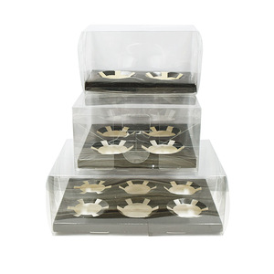 Eco Friendly Cake <strong>Box</strong> Transparent Plastic Small Paper Cupcake <strong>Box</strong> Packing 2/4/6/hole for Cake <strong>Desser</strong> With Tray - Product Image 2