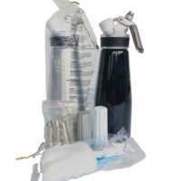 250ml 500ml 1000ml Distributeur de crème fouettée en aluminium avec buses pour desserts faits maison