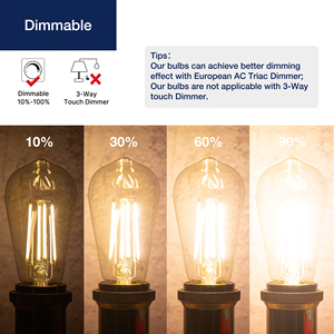 ST19 hổ phách Edison Led bóng đèn dây tóc E26/E27 900lm AC110V-220 8 Wát retro phong cách cao lumen dẫn bóng đèn - Product Image 4