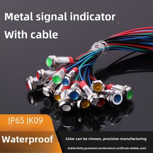 8 mét nhỏ Led Diode kim loại tín hiệu chỉ số ánh sáng 12-24V IP65 không thấm nước với dây màu đỏ công nghiệp sử dụng hàn chân kết nối - Product Image 5