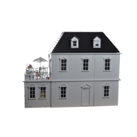 Maison de poupée en bois Villa avec balcon 1:12 Kit miniature bricolage Style européen