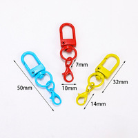 Fermoir de porte en alliage de zinc coloré finition cuite + Fermoir mousqueton de 14 mm Vente en gros Accessoires de bijoux DIY Composants de porte-clés pivotants