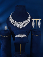 Ensemble collier et chaîne pour femme, nouveau design, zircon rond avec laiton, bijoux élégants pour le quotidien