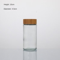 Bocal en verre pour épices, avec couvercle en bois d'acacia, pour la cuisine, le sel, le cumin, le poivre, rangement, lavage à la main, design tendance