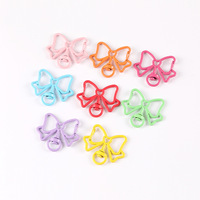 Pendentif porte-clés en alliage de zinc coloré en forme de nœud papillon avec fermoir à ressort, accessoires de bricolage pour bijoux, quincaillerie pour anneaux ouverts, pour sacs et porte-clés