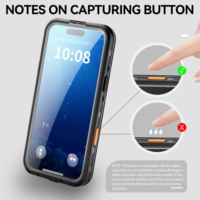 Coque de téléphone transparente avec anneau magnétique étanche IP68 et cordon, compatible avec les modèles 17 Air, 16, 15, 14 Pro Max Plus