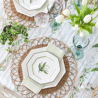 Napperon en rotin fait main plaque chargeur décoration murale fleur ronde napperon en rotin maison tapis de Table de mariage Boho