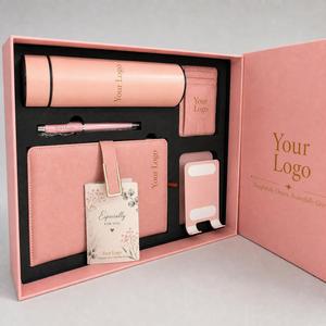 Caja de Regalo de Lujo Personalizada con Logotipo para Apreciación a Empleados, con Vaso Térmico, Cuaderno, Bolígrafo, Tarjetero, Regalos de Agradecimiento, Azul Marino y Rosa - Product Image 2