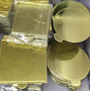 Bolo Placas Forma Quadrada para 4'' 6'' 8'' 10'' 12 ''Padaria Bolo Base Redonda Cartão Gold Food placa de papel Bandeja Do Bolo - Product Image 2