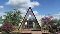 Livraison dans le monde entier Low Cost Boutique Style Modulaire Un Cadre En Acier Camper Bungalow Triangle Kit Maisons pour Hôtel Maison