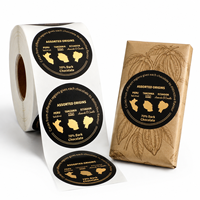 Autocollants personnalisés avec logo du fabricant, rouleaux de vinyle, feuille d'or, étiquettes autocollantes pour chocolat, confiserie, emballage alimentaire