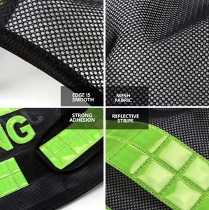 Gilet ad alta visibilità con rete da pesca luminosa giacca riflettente in rete per abbigliamento riflettente giubbotto di sicurezza giubbotti da corsa Logo personalizzato - Product Image 6