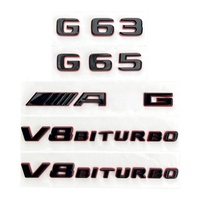 Logo 3D ABS - Convient pour W463 W464, W465 G350, G500, G63, G65 modifiés, autocollants sportifs rouge et noir pour coffre de voiture