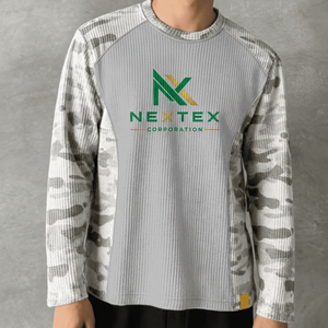 เสื้อสเวตเชิ้ตคอกลมแขนแร็กแลนลายพรางสำหรับผู้ชาย สไตล์ลำลอง สตรีทแวร์ ผ้าฝ้าย 100% แห้งเร็ว ระบายอากาศได้ดี เป็นมิตรกับสิ่งแวดล้อม - Product Image 1