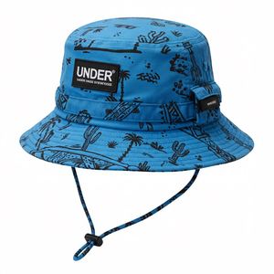 Personnalisé Camp Randonnée Pêche Large Bord Hommes Polyester Nylon Casquette Maille Tactique Surf Seau Boonie Chapeau Avec Corde - Product Image 2