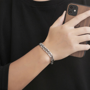 Pulsera de acero de titanio con cadena geométrica, joyería para hombre, estilo Hip Hop, regalo CE072CE092 - Product Image 3