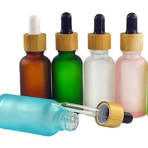 Flacon compte-gouttes en verre de 20ml 30ml avec logo personnalisé compte-gouttes noir pour huiles essentielles pour la surface de sérigraphie de crème de soin de la peau - Product Image 1