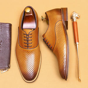 Zapatos Oxford Casuales de Piel Genuina para Hombre, con Punta Abierta, Transpirables, para Bodas, Fiestas, Negocios Formales, con Cierre de Cordones - Product Image 2