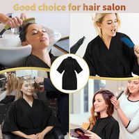 Capa de Peluquería con Logotipo Personalizado, MOQ Bajo, Bata de Barbería y Spa, Kimono de Poliéster con Bolsillo para Clientes de Salón de Belleza