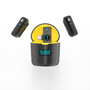 Estuche de carga de micrófono Lavalier inalámbrico Mini micrófono inalámbrico de solapa dual <span class=keywords><strong>para</strong></span> grabar Podcast Youtube Live Stream - Product Image 1