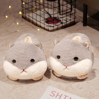 Nouvelle Arrivée - Chaussons en Peluche Personnalisables Mignons (Canard, Lion, Requin) pour Intérieur/Extérieur - Chauds et Confortables pour l'Hiver - Antidérapants pour Femmes, Hommes et Enfants