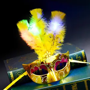 Led Lichtgevende Speelgoedfeest Kinderen Speelgoed Mode Item Gloeiend Vezelmasker Halloween Maskerade Geleid Prinses Feestmasker