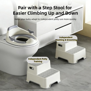 Siège de toilette antidérapant et stable pour bébé, idéal pour l'apprentissage de la propreté des tout-petits, compatible avec la plupart des toilettes standard, sans assemblage, anti-éclaboussures, rangement <span class=keywords><strong>suspendu</strong></span> - Product Image 3