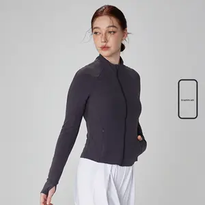 Chaqueta Deportiva de Yoga Prémium para Mujer LuLu de Otoño con Cremallera para Correr al Aire Libre y Fitness, Transpirable de Corte Ajustado con Opción de Tallas Grandes - Product Image 5