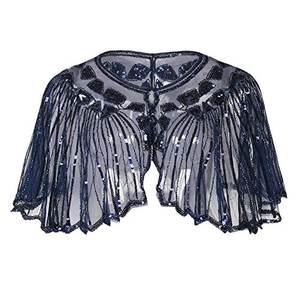 Ecoparty <span class=keywords><strong>2022</strong></span> nuevo 1920s vestido chal con cuentas lentejuelas Deco noche capa Bolero mujer Flapper cubrir - Product Image 4