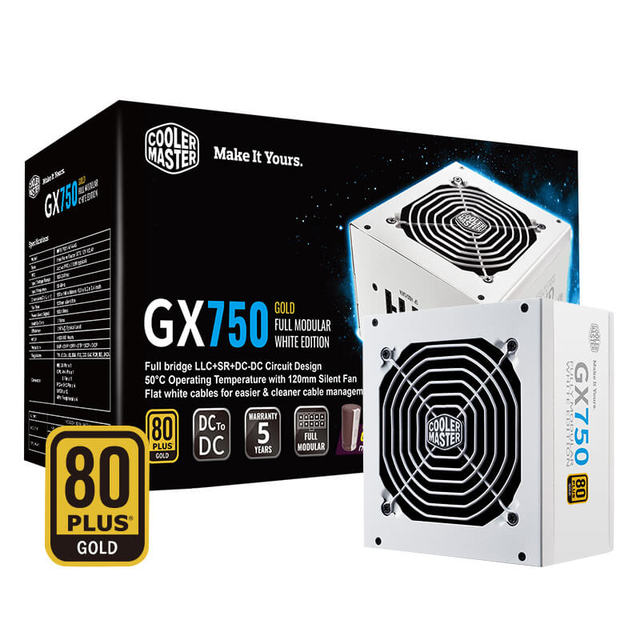 New CoolerMaster Power Supply GX750W 80Plus Gold FULL Modular ATX12V Computer Switching Power Supply for Gaming