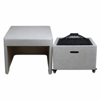 Ensemble de table de barbecue MGO 2 en 1 avec roues et écran anti-étincelles, design moderne, mobilier d'extérieur pour jardin et terrasse