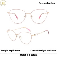 Personnalisation de lunettes optiques classiques de haute qualité à monture intégrale en métal avec diamants pour un usage quotidien OEM/ODM