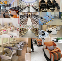 Chaise de spa européenne moderne de luxe à dossier haut pour ongles mobilier de salon de pédicure et de manucure vert