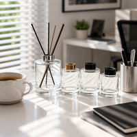 Bouteille diffuseur de parfum en verre transparent minimaliste cylindrique, best-seller, 100ml, 180ml, 220ml, 500ml, vide, pour arômes et parfums