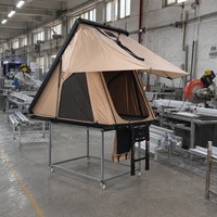 Tente de toit rigide en aluminium Wilderness 4 X 4 Triangle, pour 2 à 3 personnes, camping en plein air avec éclairage LED