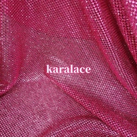 Sparkle Rose Rose vif Strass Cristal Brillant Net Tissu Micro Net pour Haute Couture