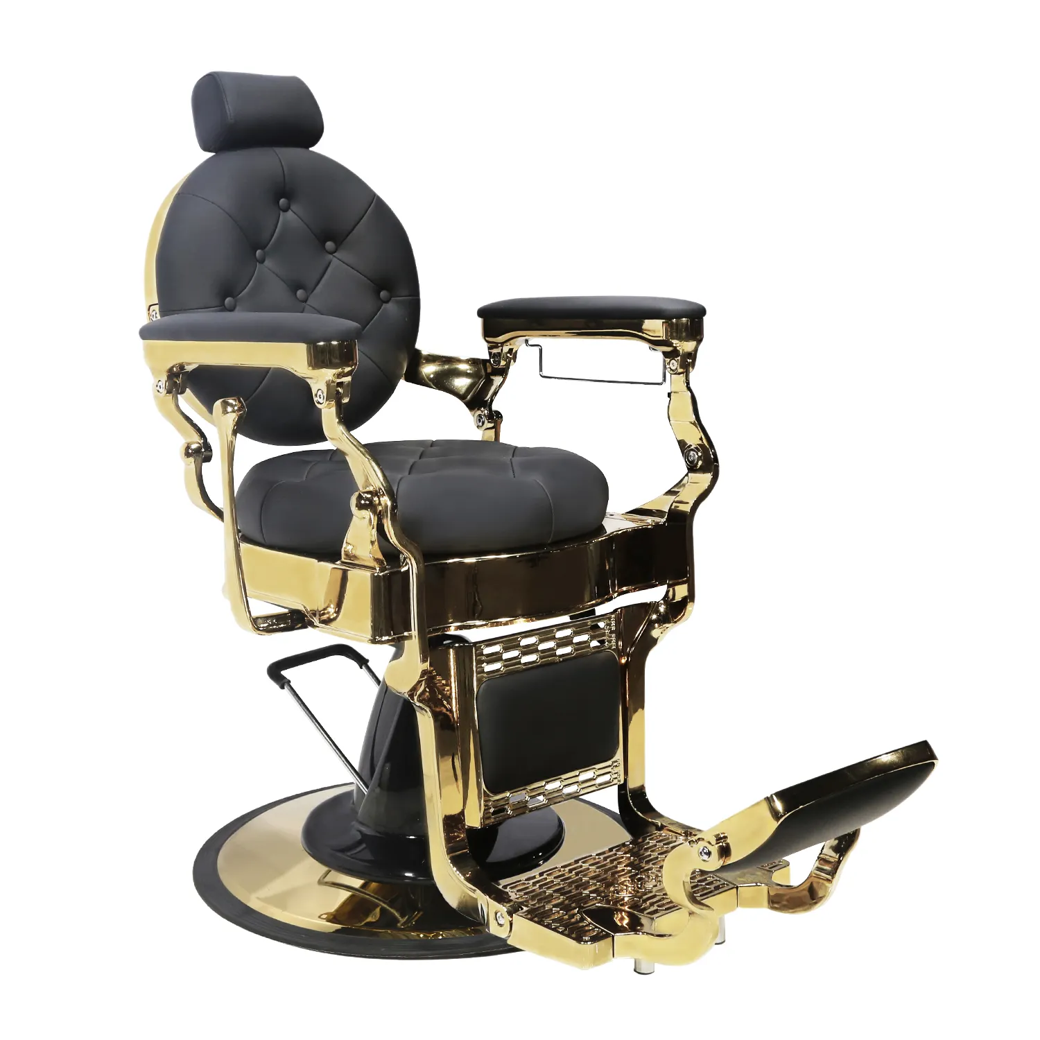 DTY 프리미엄 사용자 정의 sillas 황금 빈티지 이발사 의자 상점 살롱 빨간색과 금색 구식