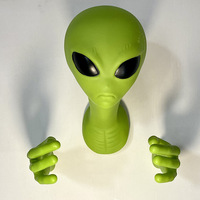 Sculpture murale 3D en PVC Alien, décoration de Pâques pour salon, chambre, véranda, style moderne du milieu du siècle, modélisation abstraite amusante, accessoires photo