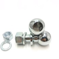 Boule d'attelage en acier chromé de 50 mm/2 pouces pour suspension d'essieu de remorque, capacité de 6000 lb, pour accessoires de camping-car et caravane
