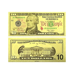 Billet de banque américain plaqué or 24 carats, billet de prospérité avec gravure numérique, monnaie métallique avec feuille d'or 24 carats - Product Image 5