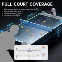 Máquina Lanza Pelotas de Tenis de Mesa Pusang para Entrenamiento en Casa, Control por Aplicación, Programación Libre, Arco Automático, Máquina Lanza Pelotas de Tenis de Mesa para Interiores