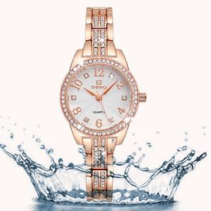 Reloj de Cuarzo para Mujer, Diseño Deportivo, Estilo Coreano, Correa de Acero Inoxidable, Cristal, Resistente al Agua, con Logotipo Personalizado SENO, OEM ODM - Product Image 2