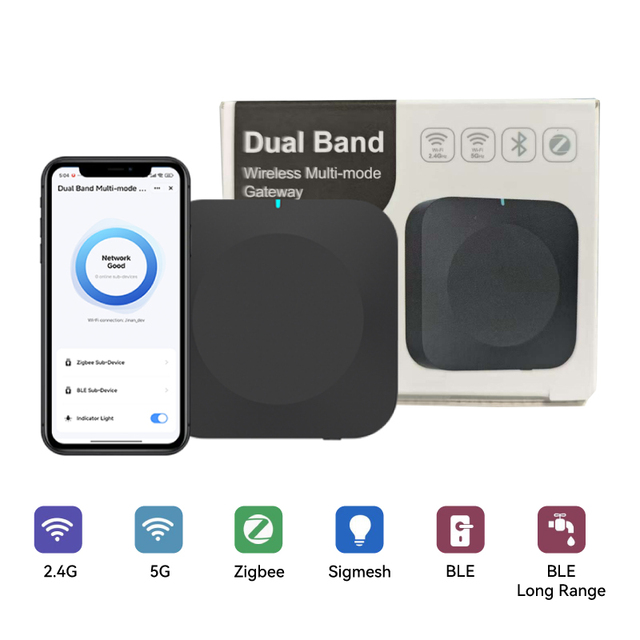 TuoAn Dual-Band Wireless Multi-mode Gateway with 2.4GHz WIFI +5 GHZ WIFI + Zigbee +Sigmesh BLE+ BLE Long Range Gateway