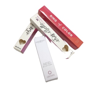 Cajas Minimalistas para Bálsamo <span class=keywords><strong>Labial</strong></span>, Empaque de Papel Largo Blanco para Productos Labiales con Color - Product Image 1