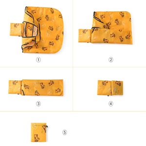 Sac de courses en polyester recyclable en gros pour les marchés agricoles, sac de courses personnalisé avec impression de logo - Product Image 4