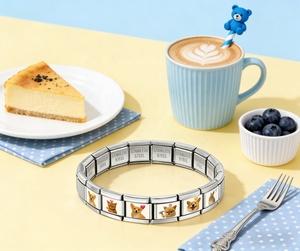 Bracelet à breloques modulaire DIY tendance, mignon, avec chats et chiens, cadeau personnalisé, photo personnalisée, bijoux commémoratifs pour couple, montre, mode, créatif - Product Image 3