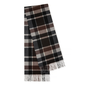 Bufanda a cuadros cepillada tejida de Cachemira pura <span class=keywords><strong>C</strong></span> para chal de hombre con tartán comprobado OEM personalizar lana lujosa - Product Image 3