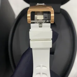 Reloj cronógrafo automático de lujo en titanio y oro rosa con caja trasera calada; reloj casual de negocios para hombre. - Product Image 6